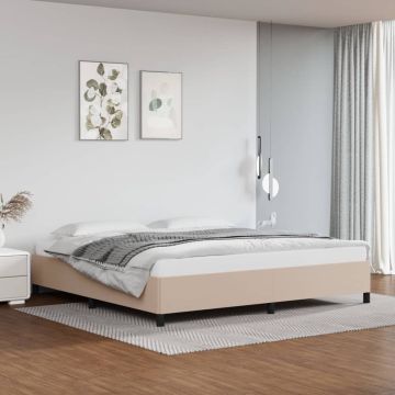 vidaXL Bedframe kunstleer cappuccinokleurig 200x200 cm