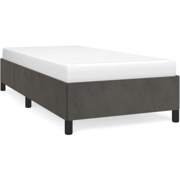 vidaXL Bedframe fluweel donkergrijs 90x190 cm