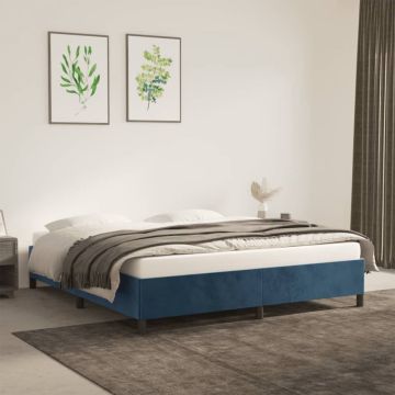 vidaXL Bedframe fluweel donkerblauw 180x200 cm