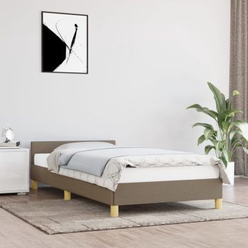 vidaXL Bedframe met hoofdeinde stof taupe 80x200 cm