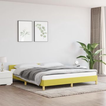 vidaXL Bedframe met hoofdeinde stof groen 160x200 cm