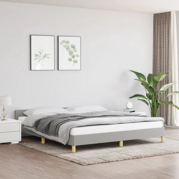 vidaXL Bedframe met hoofdeinde stof lichtgrijs 180x200 cm