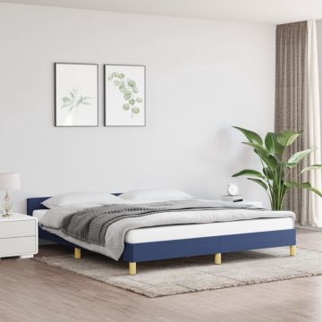 vidaXL Bedframe met hoofdeinde stof blauw 180x200 cm