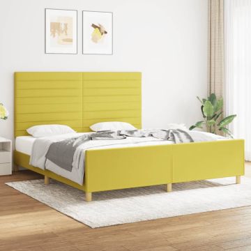 vidaXL-Bedframe-met-hoofdeinde-stof-groen-180x200-cm