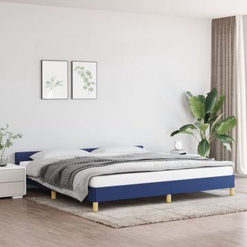 vidaXL Bedframe met hoofdeinde stof blauw 200x200 cm