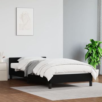 vidaXL Bedframe met hoofdbord kunstleer zwart 80x200 cm