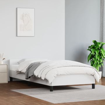 vidaXL Bedframe met hoofdbord kunstleer wit 80x200 cm