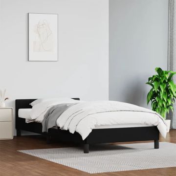 vidaXL Bedframe met hoofdbord kunstleer zwart 100x200 cm