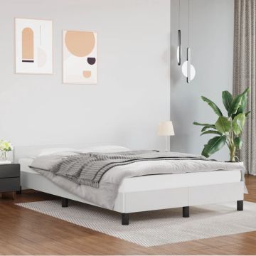 vidaXL Bedframe met hoofdbord kunstleer wit 120x200 cm