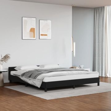 vidaXL Bedframe met hoofdbord kunstleer zwart 160x200 cm