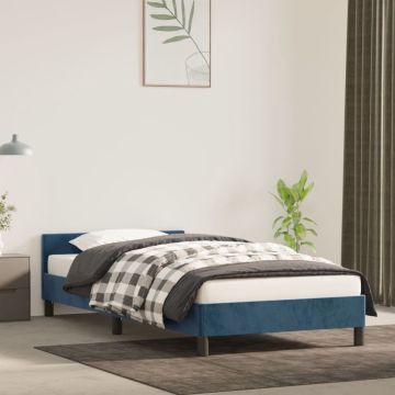 vidaXL Bedframe met hoofdeinde fluweel donkerblauw 80x200 cm