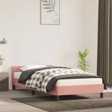 vidaXL Bedframe met hoofdeinde fluweel roze 80x200 cm