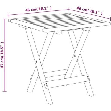 vidaXL Terrasstoelen met tafel massief acaciahout en textileen