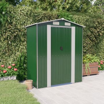 vidaXL Tuinschuur 192x108x223 cm gegalvaniseerd staal groen