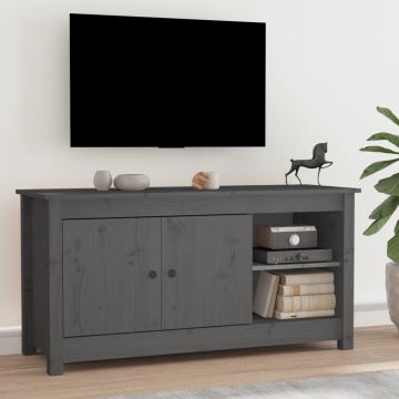 vidaXL Tv-meubel 103x36,5x52 cm massief grenenhout grijs