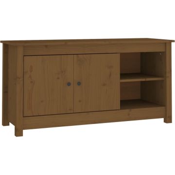 vidaXL Tv-meubel 103x36,5x52 cm massief grenenhout honingbruin