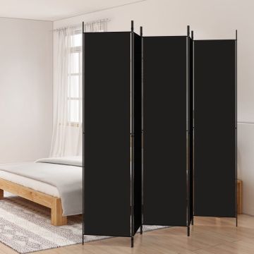 vidaXL Kamerscherm met 5 panelen 250x220 cm stof zwart