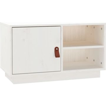 vidaXL Tv-meubel 70x34x40 cm massief grenenhout wit