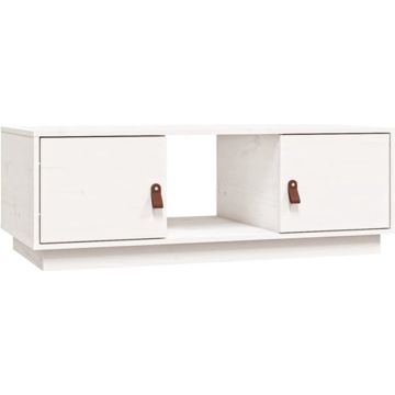 vidaXL Salontafel 100x50x35 cm massief grenenhout wit