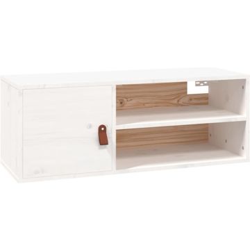 vidaXL Wandkast 80x30x30 cm massief grenenhout wit