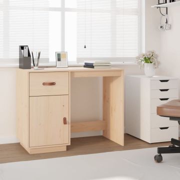 vidaXL Bureau 95x50x75 cm massief grenenhout