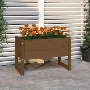 vidaXL Plantenbak 78x40x52 cm massief grenenhout honingbruin