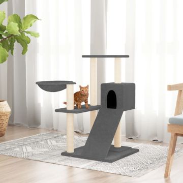 vidaXL Kattenmeubel met sisal krabpalen 82 cm donkergrijs