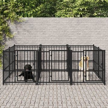 vidaXL Hondenkennel voor buiten 5,63 m² staal