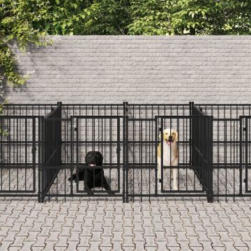 vidaXL Hondenkennel voor buiten 13,14 m² staal