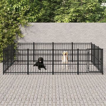 vidaXL Hondenkennel voor buiten 11,58 m² staal