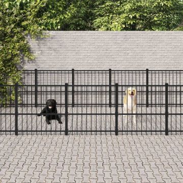 vidaXL Hondenkennel voor buiten 16,94 m² staal