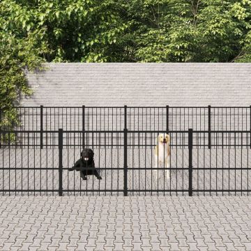 vidaXL Hondenkennel voor buiten 28,23 m² staal