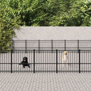 vidaXL Hondenkennel voor buiten 65,86 m² staal