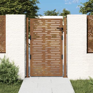 vidaXL Poort vierkant 105x130 cm cortenstaal