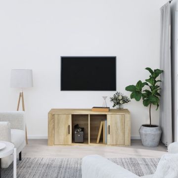 vidaXL Tv-meubel 100x35x40 cm bewerkt hout sonoma eikenkleurig