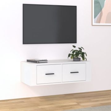 vidaXL Tv-hangmeubel 80x36x25 cm bewerkt hout wit