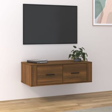 vidaXL Tv-hangmeubel 80x36x25 cm bewerkt hout bruineikenkleurig