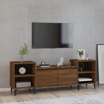 vidaXL Tv-meubel 160x35x55 cm bewerkt hout bruineikenkleurig