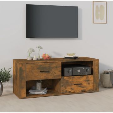 vidaXL Tv-meubel 100x35x40 cm bewerkt hout gerookt eikenkleurig