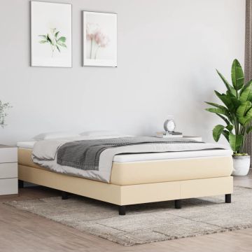 vidaXL Boxspringframe stof crèmekleurig 120x200 cm