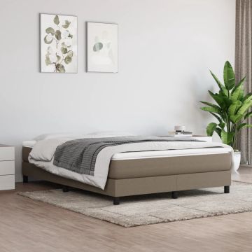 vidaXL Boxspringframe stof taupe 140x190 cm