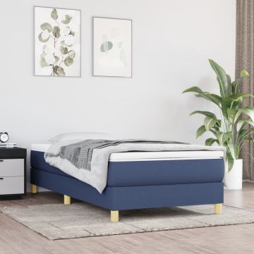 vidaXL Boxspringframe stof blauw 90x190 cm