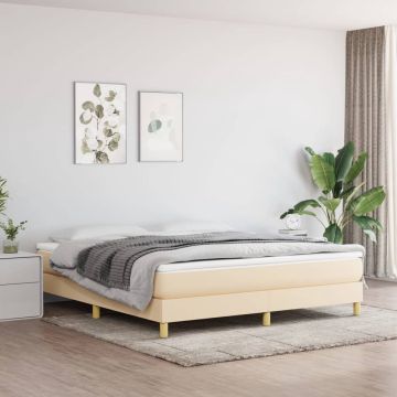 vidaXL Boxspringframe stof crèmekleurig 160x200 cm