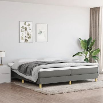 vidaXL Boxspringframe stof donkergrijs 200x200 cm