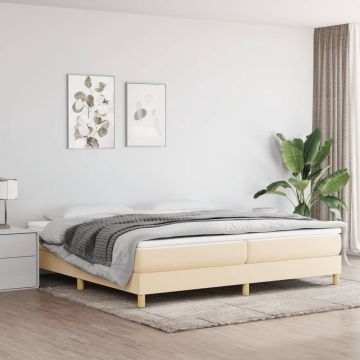 vidaXL Boxspringframe stof crèmekleurig 200x200 cm