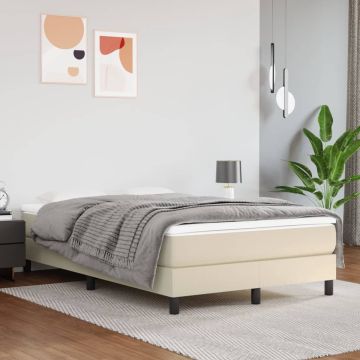 vidaXL Boxspringframe kunstleer crèmekleurig 120x200 cm