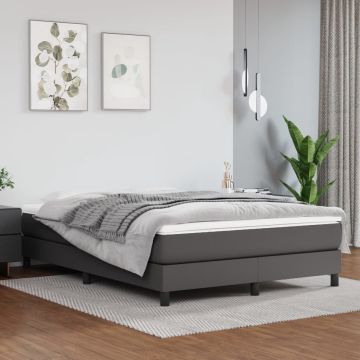 vidaXL Boxspringframe kunstleer grijs 140x190 cm