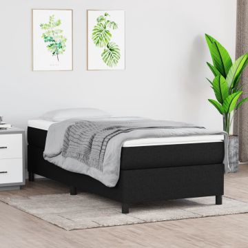 vidaXL Boxspringframe stof zwart 90x190 cm