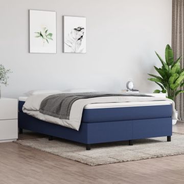 vidaXL Boxspringframe stof blauw 140x200 cm