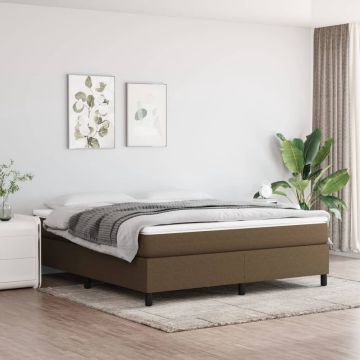 vidaXL Boxspringframe stof donkerbruin 180x200 cm